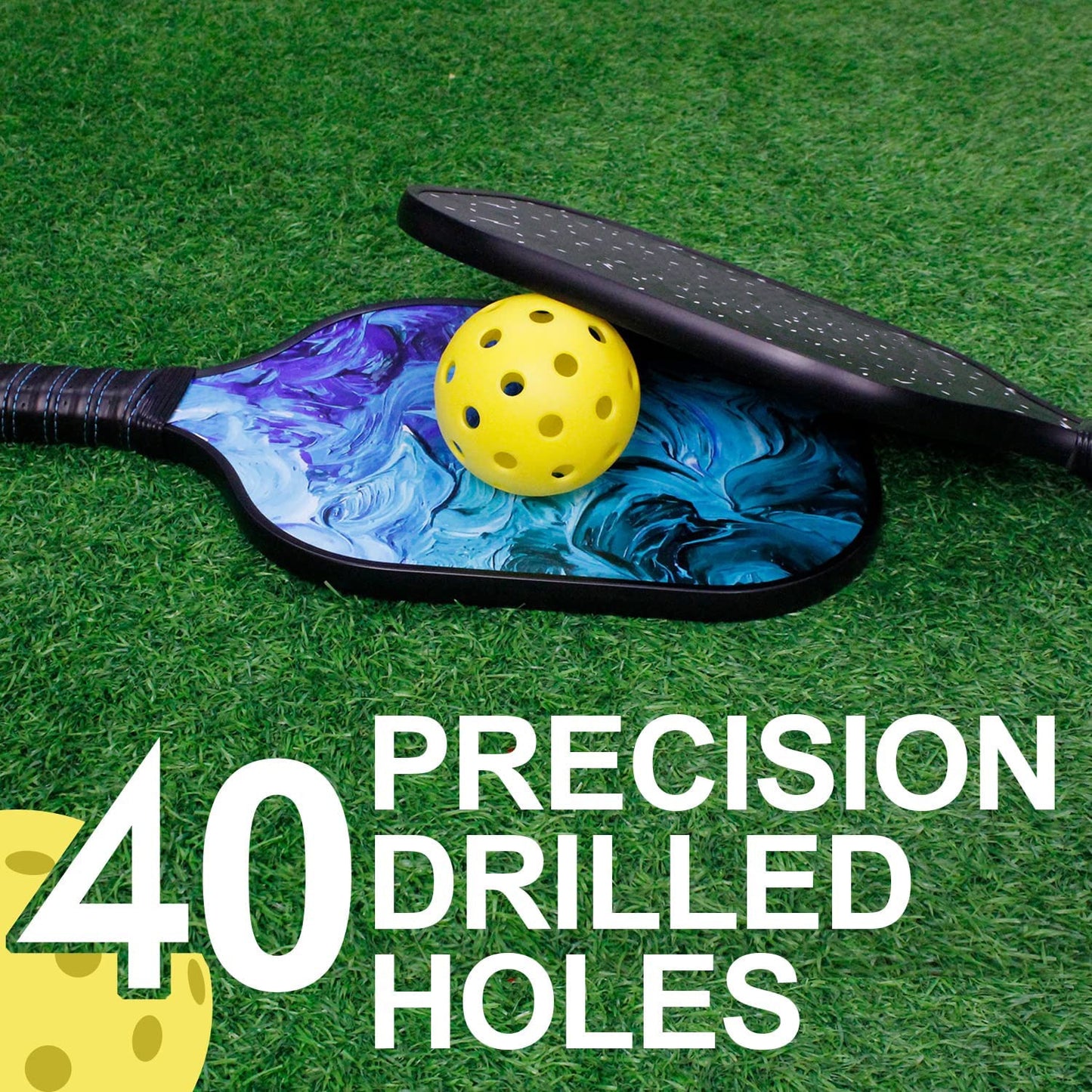 Outdoor competition pickleballs made from high quality plastics.