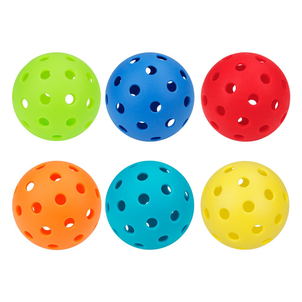 Outdoor competition pickleballs made from high quality plastics.