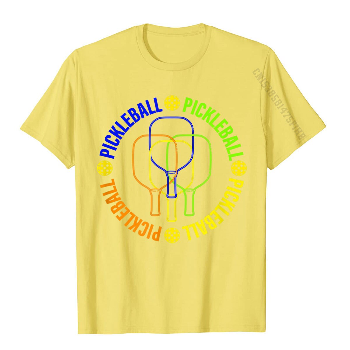 Pickleball Paddle And Ball Colorful Graphic T-Shirt