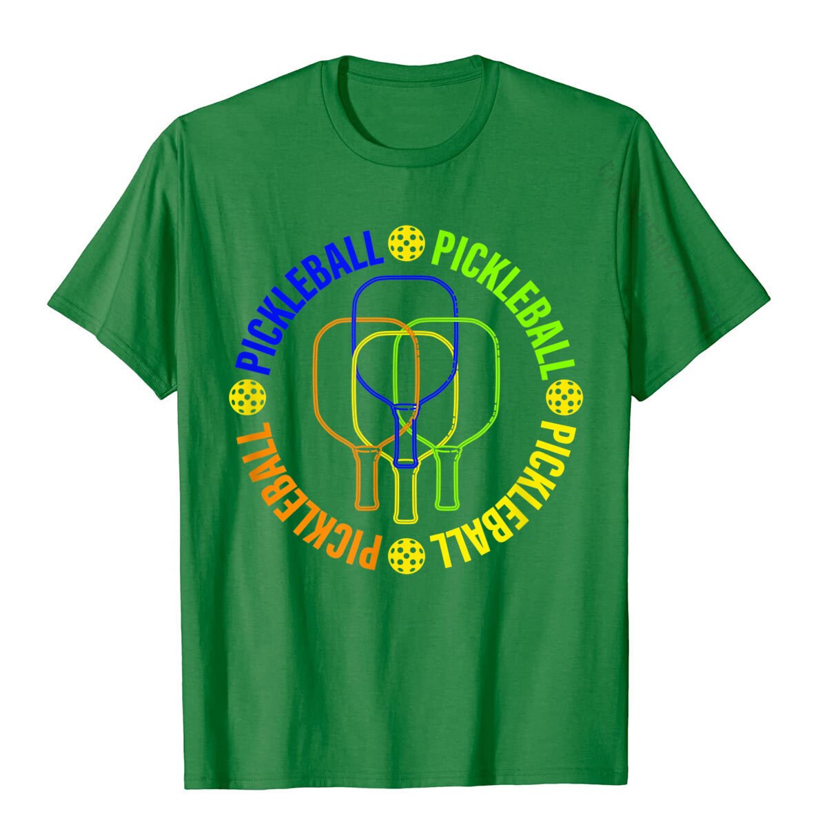 Pickleball Paddle And Ball Colorful Graphic T-Shirt