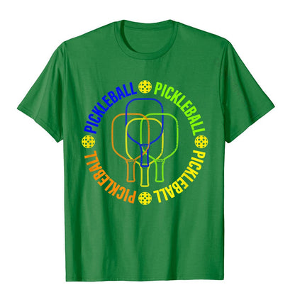 Pickleball Paddle And Ball Colorful Graphic T-Shirt
