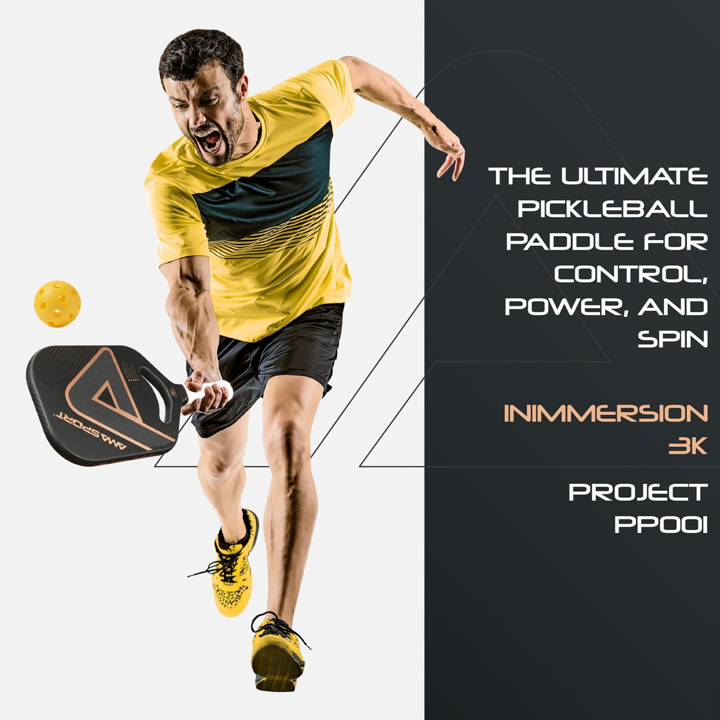 AMASPORT Fusion & Immersion Pickleball Paddle - Carbon Fiber Composite