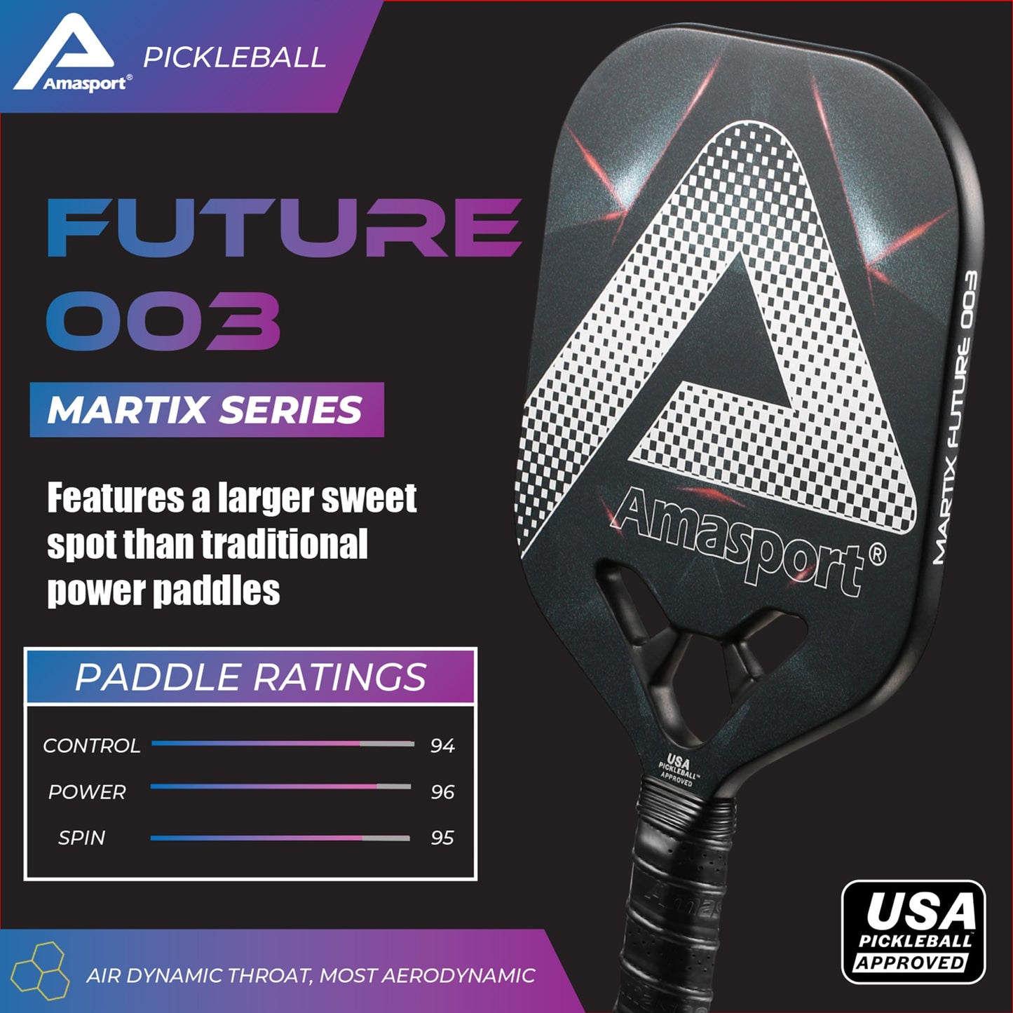 Advanced or intermediate pickleball paddle
